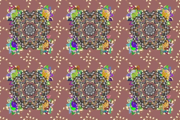Classic Vintage Background Traditional Orient Ornament Seamless Pattern Yellow Beige — Stock Photo, Image