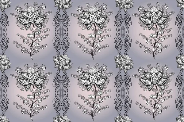 Безшовний Квітковий Візерунок Квіти Нейтральних Чорних Сірих Кольорів Дизайн Плоских — стокове фото