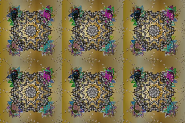 Abstrakter Stamm Ethnische Struktur Osten Islam Mandala Muster Arabische Vintage — Stockfoto