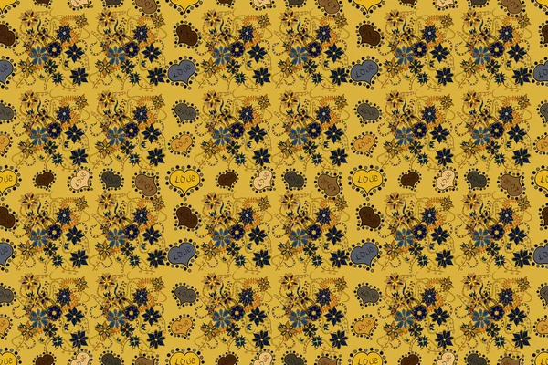 Patrón Floral Sin Costuras Con Flores Acuarela Flores Colores Amarillo — Foto de Stock