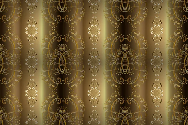 Golden Floral Seamless Pattern Gold Floral Ornament Baroque Style Golden — Stock Photo, Image