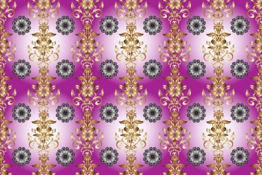 Mor, bej ve nötr renklerde resimler. Doğu tarzı arabesk. Kusursuz desen. Parlak dantel, stilize çiçekler. Sevimli kıvırcık saçlar. Narin, güzel bir arkaplan dokuma işi.