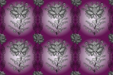 Raster deseni. Çiçek arkaplan. Çiçek kolajı. Küçük çiçekte güzel bir desen var. Doğa. Çiçek kompozisyonu. - siyah, mor ve tarafsız çiçekler.