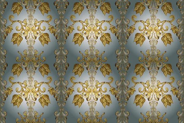 Привабливість Барокового Квіткового Квіткового Візерунка Золоті Розкіш Королівська Вікторіанська Концепція — стокове фото