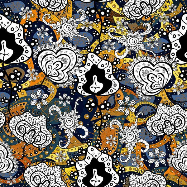 Bloemen Illustratie Mooi Textiel Elegantie Naadloos Patroon Met Etnische Bloemen — Stockfoto