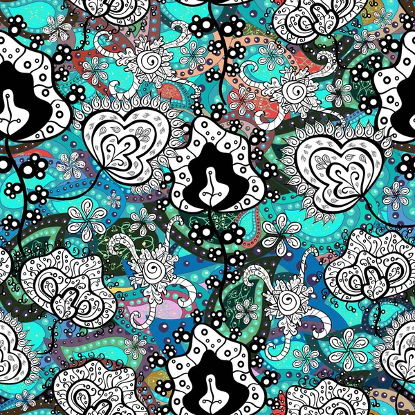 Seamless Floral Pattern Nice Doodles Flowers Cute Floral Pattern Small — Stock Photo, Image