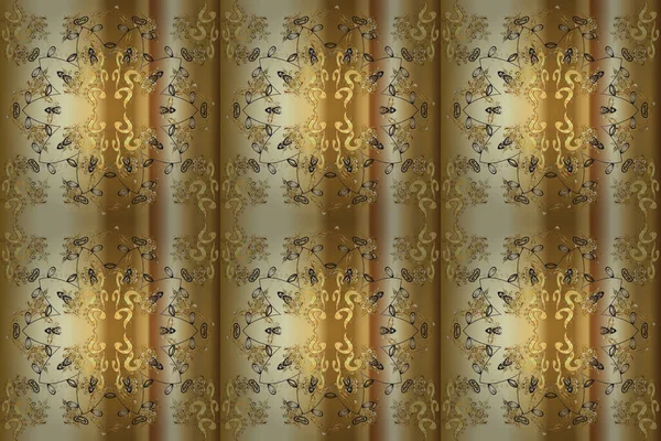 Dekoracja Rastrowa Bezszwowe Tło Damaski Projektowania Tapet Stylu Barokowym Złoty — Zdjęcie stockowe