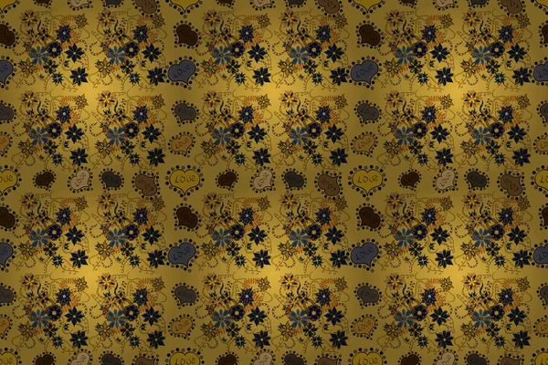 Сорочка Безшовного Фону Візерунка Тропічні Квіти Квіти Жовтого Чорного Коричневого — стокове фото