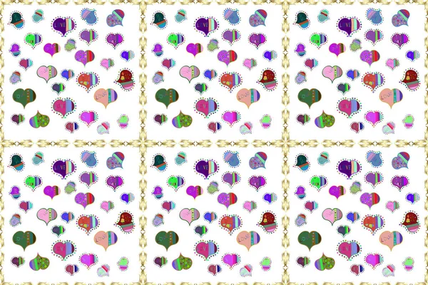 Seamless Hearts Pattern Repeating Texture Valentine Day Card Seamless Background — Stock Photo, Image