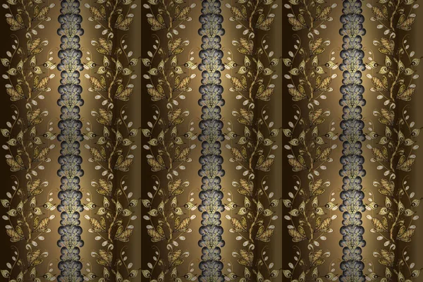 Goldene Schneeflocken Auf Grauen Beigefarbenen Braunen Farben Weihnachten Gold Schneeflocke — Stockfoto
