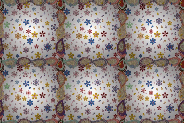 Wohnkultur Paisley Print Handgezeichnete Elemente Nahtloses Muster Mit Fantasie Blumen — Stockfoto