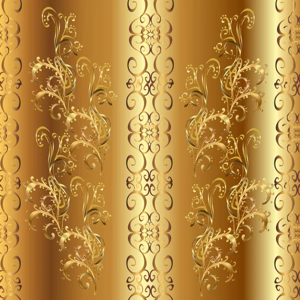 Goldene Schneeflocke Einfaches Nahtloses Muster Symbol Des Winters Frohe Weihnachten — Stockfoto