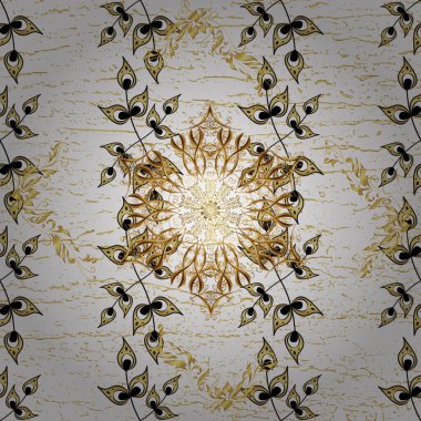 Çiçek süsü kumaş deseni, cam, çiçek desenli altın elementli beyaz ve sarı renklerde çiçek deseni. Klasik, altın, pürüzsüz model..