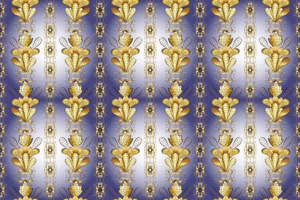 Golden pattern on violet, brown and neutral colors with golden elements. Christmas, snowflake, new year. Seamless vintage pattern on violet, brown and neutral colors with golden elements.