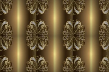 Kusursuz çiçek deseni. Duvar kâğıdı barok, İspanyol kumaşı. Kusursuz raster arka plan. Kahverengi, nötr ve bej renklerde grafiksel, modern, pürüzsüz desen.