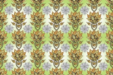 Klasik klasik klasik arka plan. Kusursuz klasik bej, gri, nötr ve altın desenli. Geleneksel oryantasyon süsü.