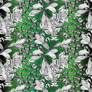 Süslü kumaş deseni. Vektör deseni. Çiçekli, suluboya desenli kusursuz çiçek deseni.