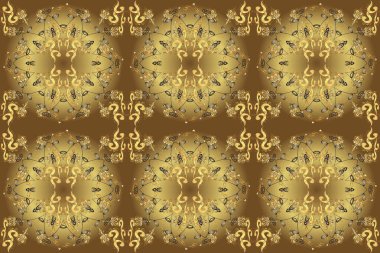 Çiçek desenli altın metal. Tarafsız, sarı ve kahverengi renkler ve altın elementler. Altın çiçekli süs brokar kumaş ve cam desenli. Kusursuz altın desen.