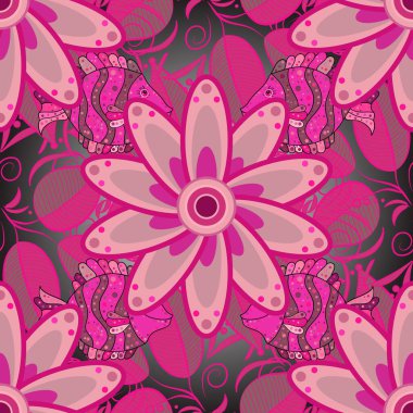 Vector cute pattern in small flower. Small colorful flowers. The elegant the template for fashion prints. Motley illustration. Seamless. Summer floral background with flowers.