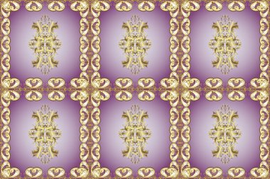 Patina. Furniture in classic style. Carving. Luxury furniture. Seamless element woodcarving. Purple, beige and neutral backdrop with gold trim. Pattern on purple, beige colors with golden elements.