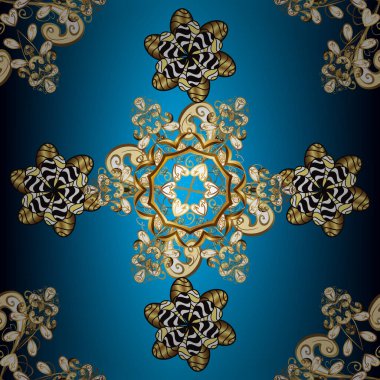 Bright colorful fantasy flowers, leaves, buds on black, blue and yellow colors with black, blue and yellow. Floral seamless pattern with watercolor hand drawn elements.