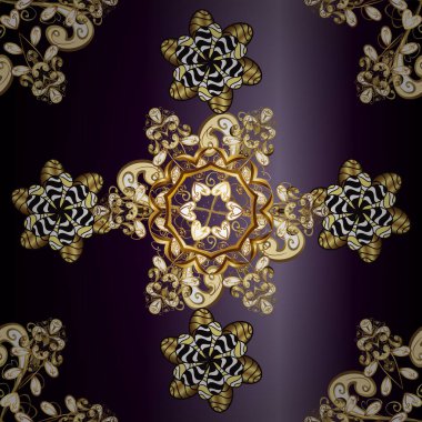 Vektör. Renkli Bahar Temalı Kusursuz Arkaplan. Düz Çiçek Elementleri Tasarımı.