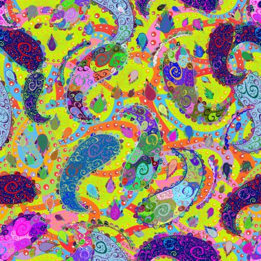 Tropical flowers. Flowers on blue, yellow and green colors. Shirt seamless Background Pattern.