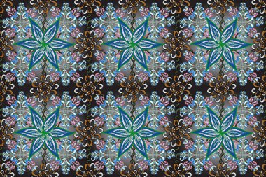 Küçük çiçekli şirin bir desen. Çiçek ve yapraklı çiçek deseni. Raster illüstrasyonu.