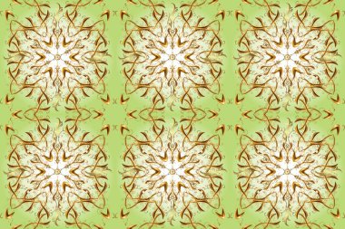 Luxury, royal and Victorian concept. Golden element on beige, brown and neutral colors. Ornate decoration. Vintage baroque floral seamless pattern in gold over beige, brown and neutral.