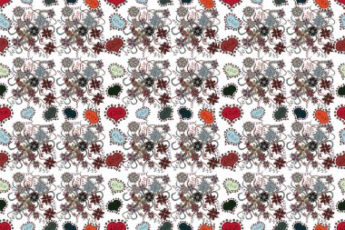 Pretty vintage feedsack pattern in small black, white and neutral, flowers. Millefleurs. Floral sweet seamless background for textile, fabric, covers, wallpapers, print, wrap, scrapbooking, decoupage.