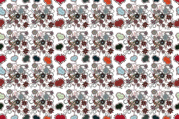 Pretty vintage feedsack pattern in small black, white and neutral, flowers. Millefleurs. Floral sweet seamless background for textile, fabric, covers, wallpapers, print, wrap, scrapbooking, decoupage.