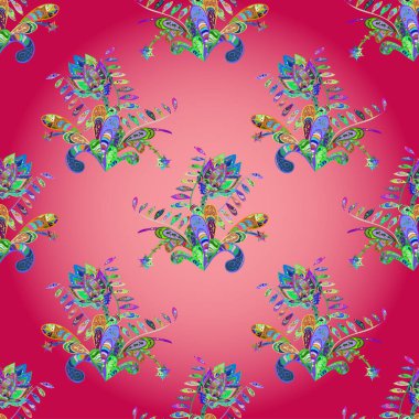 Sevimli çiçek desenli Tomurcuklu çiçekli. Vintage retro tarzı. Kumaş, tekstil, duvar kağıdı üzerinde baskı için. Sorunsuz arka plan. Vektör. Vektör çizim.