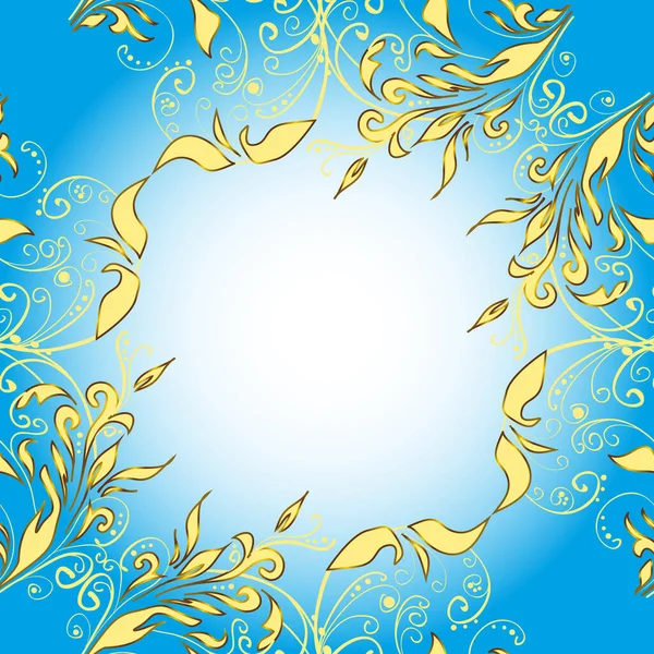 Golden pattern. Oriental ornament. Golden pattern on beige, blue and gray colors with golden elements.