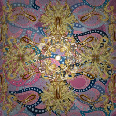 Vector illustration. Pattern, seamless, floral border. Beautiful bright rough cloth, canvas. Curls, shiny tracery weave. Garland of flowers. Vintage old background.