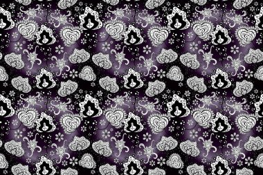 Renkli Yaz Temalı Kusursuz Arkaplan. Güzel kumaş desenli, kusursuz çiçek deseni. Düz Çiçek Elementleri Tasarımı.