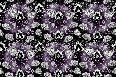 Renkli Yaz Temalı Kusursuz Arkaplan. Güzel kumaş desenli, kusursuz çiçek deseni. Düz Çiçek Elementleri Tasarımı.