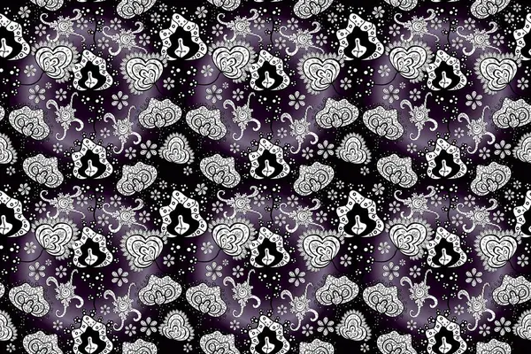 Renkli Yaz Temalı Kusursuz Arkaplan. Güzel kumaş desenli, kusursuz çiçek deseni. Düz Çiçek Elementleri Tasarımı.