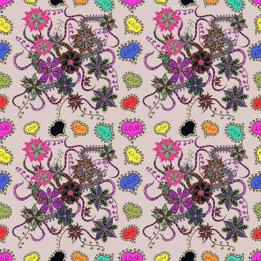 Tropical flowers. Shirt seamless Background Pattern. Flowers on black, magenta and gray colors.