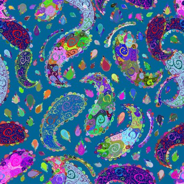 Cute Floral pattern in the small flower. Gentle, summer floral on violet, blue and green colors. Pattern.