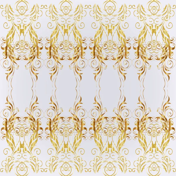 Векторный Золотистый Узор Нейтральном Синем Желтом Цветах Золотистый Снежинка Простой — стоковый вектор