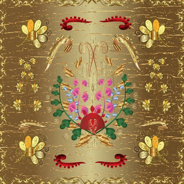 Oriental Style Arabesques Brilliant Lace Stylized Flowers Paisley Vector Seamless — стоковый вектор
