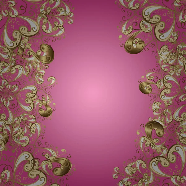Seamless Oriental Ornament Style Baroque Vector Oriental Ornament Golden Pattern — Διανυσματικό Αρχείο