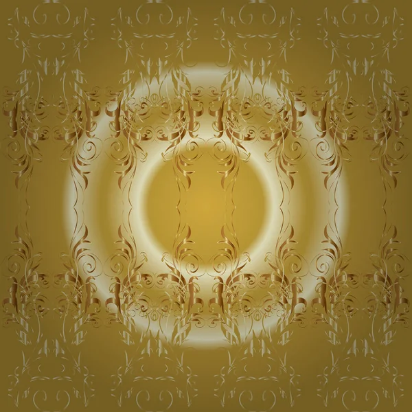 Nahtloses Goldenes Muster Vektor Orientalisches Ornament Goldenes Muster Auf Neutralen — Stockvektor