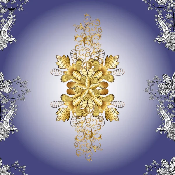 Goldene Elemente Auf Neutralen Violetten Und Grauen Farben Tapete Barock — Stockfoto