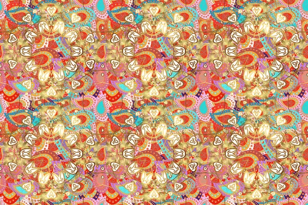 Raster Illustration Farbe Frühling Theme Nahtlose Muster Hintergrund Schöne Stoffmuster — Stockfoto