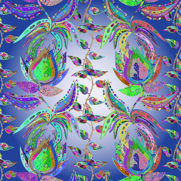 Вектор Ницца Ткань Узор Абстрактная Элегантность Бесшовный Узор Цветочным Фоном — стоковый вектор