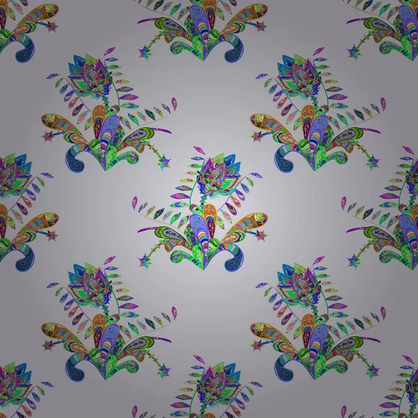 Векторная Ткань Бедра Бесшовный Винтажный Цветочный Узор — стоковый вектор