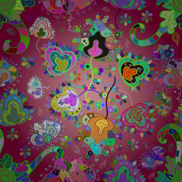 Причудливый Узор Ткани Нежный Цветочный Узор Цветами Акварелью Векторный Шаблон — стоковый вектор