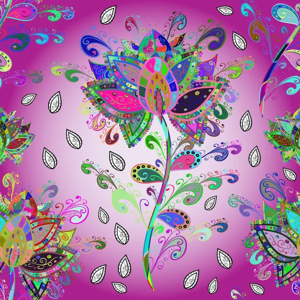 Květiny Fialové Neutrální Fialové Barvy Bezešvý Květinový Vzor — Stock fotografie