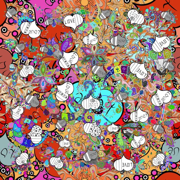 Цветочный Узор Стиле Каракулей Цветами Листьями Мягкие Весенние Цветы Черного — стоковое фото